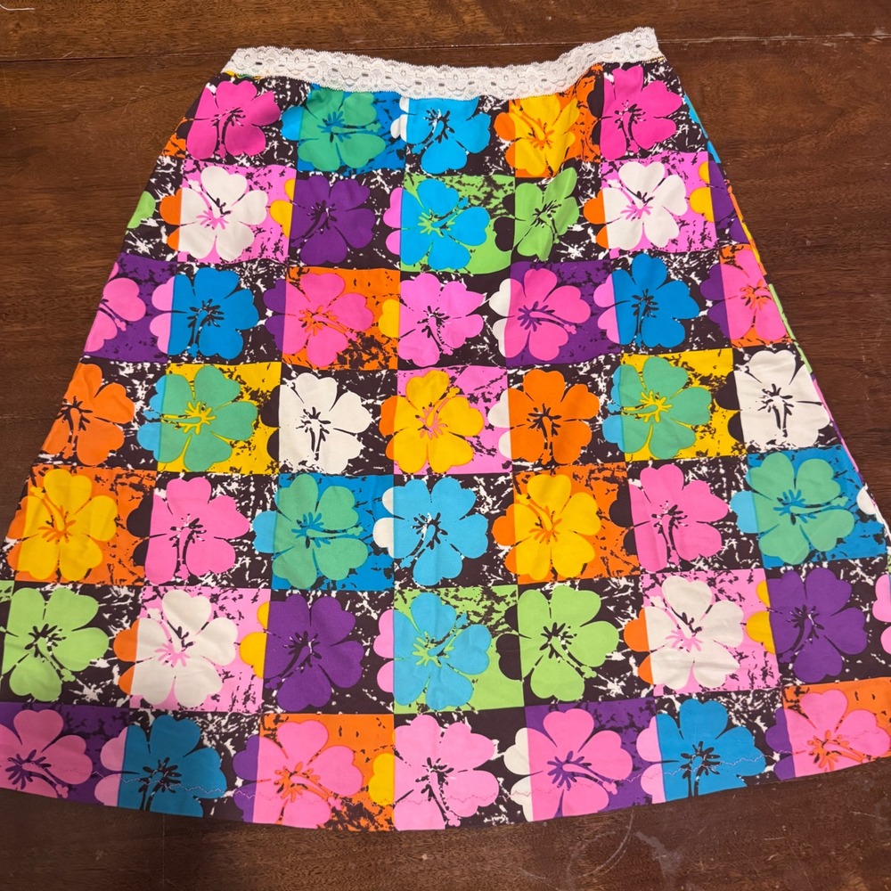 Handmade Wmns Y2K FairyCore Mini Skirt Lace Trim Multi Color Heidi Hat, Aspen CO - Picture 2 of 7